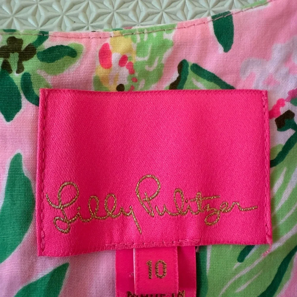 Lilly Pulitzer Mila Pink Floral Sheath Dress Size 10 - Picture 4 of 9